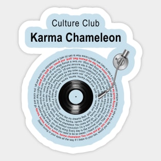 KARMA CHAMELEON LYRICS ILLUSTRATIONS Sticker